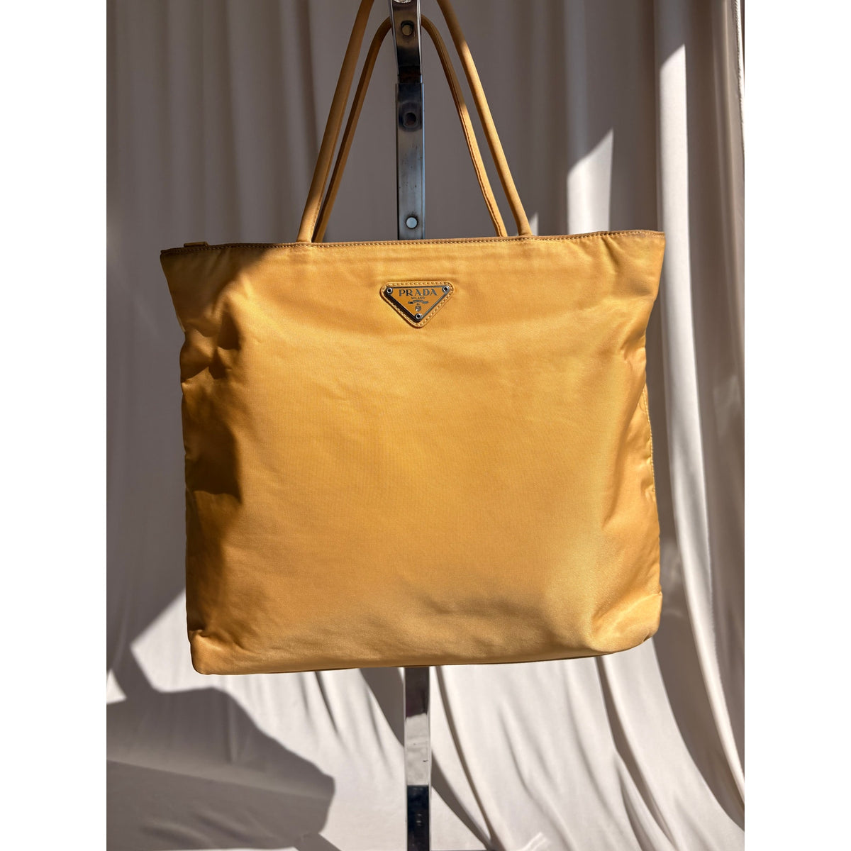 Vintage Prada Yellow Nylon Tessuto Tote