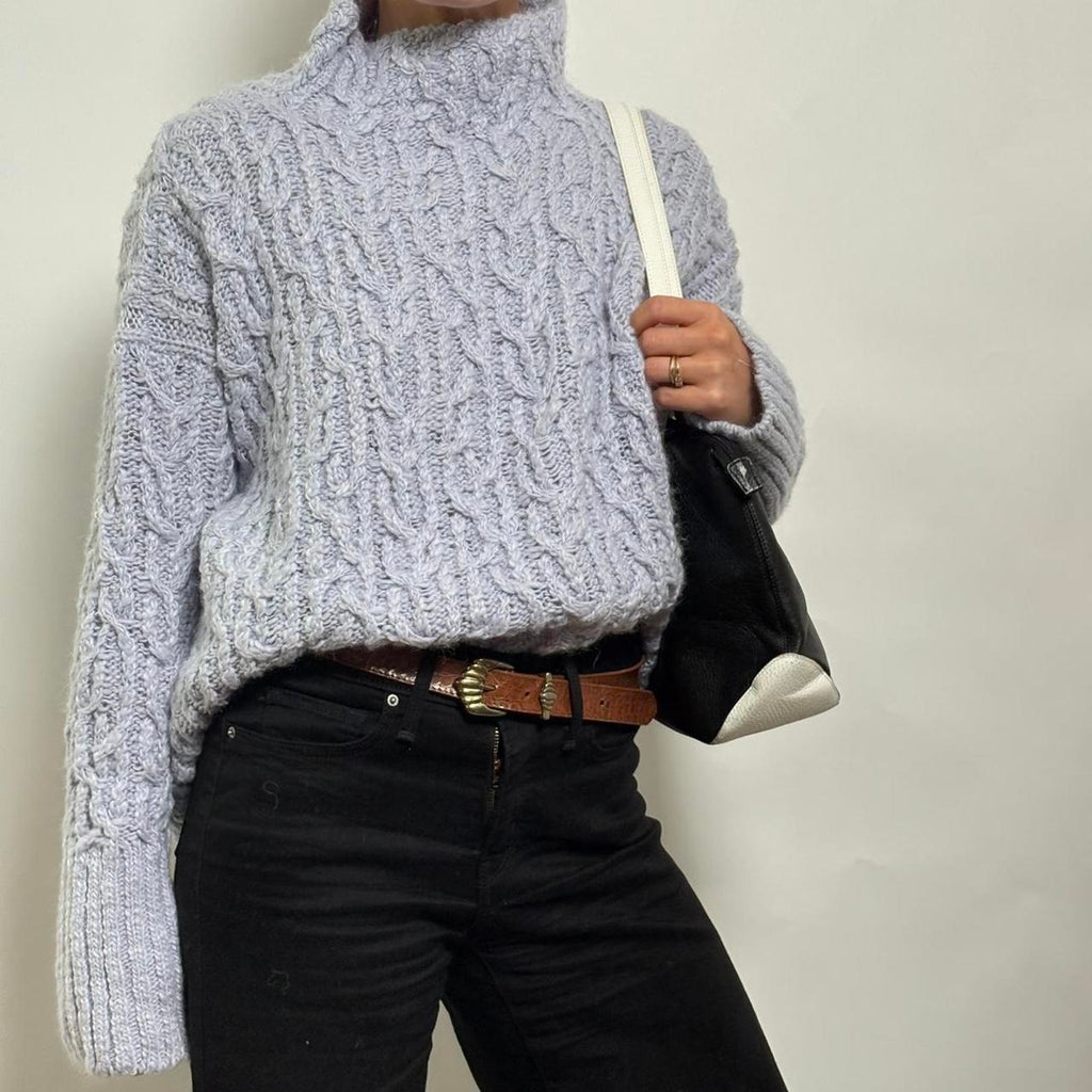 Lou & Grey Light Blue Turtleneck Sweater - XL
