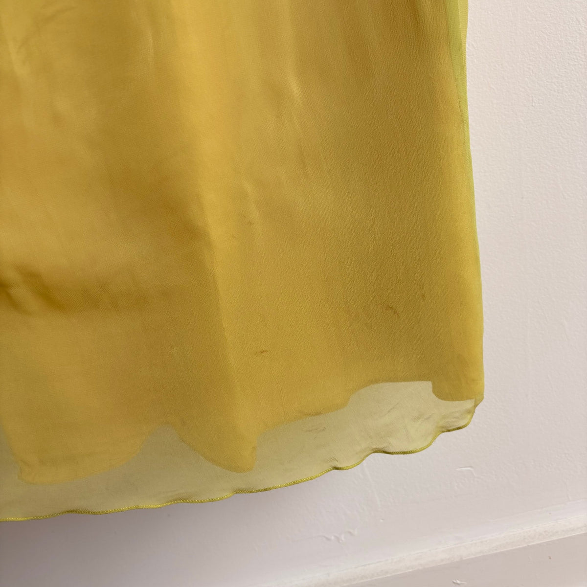 Vintage 60s/70s Chartreuse Peter Pan Collar Maxi Dress w/ Belt
