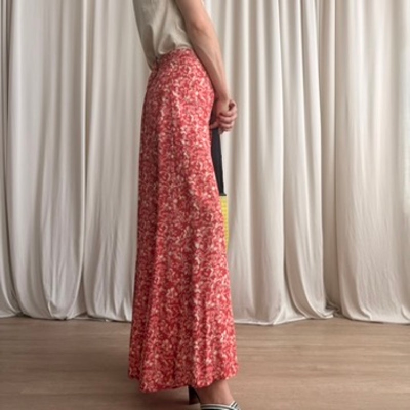 Equation Pink Maxi Skirt - 90s, A-Line, Button Front - Size M