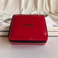 Chanel Red Vinyl Makeup Pouch - Logo Plaque, Vintage