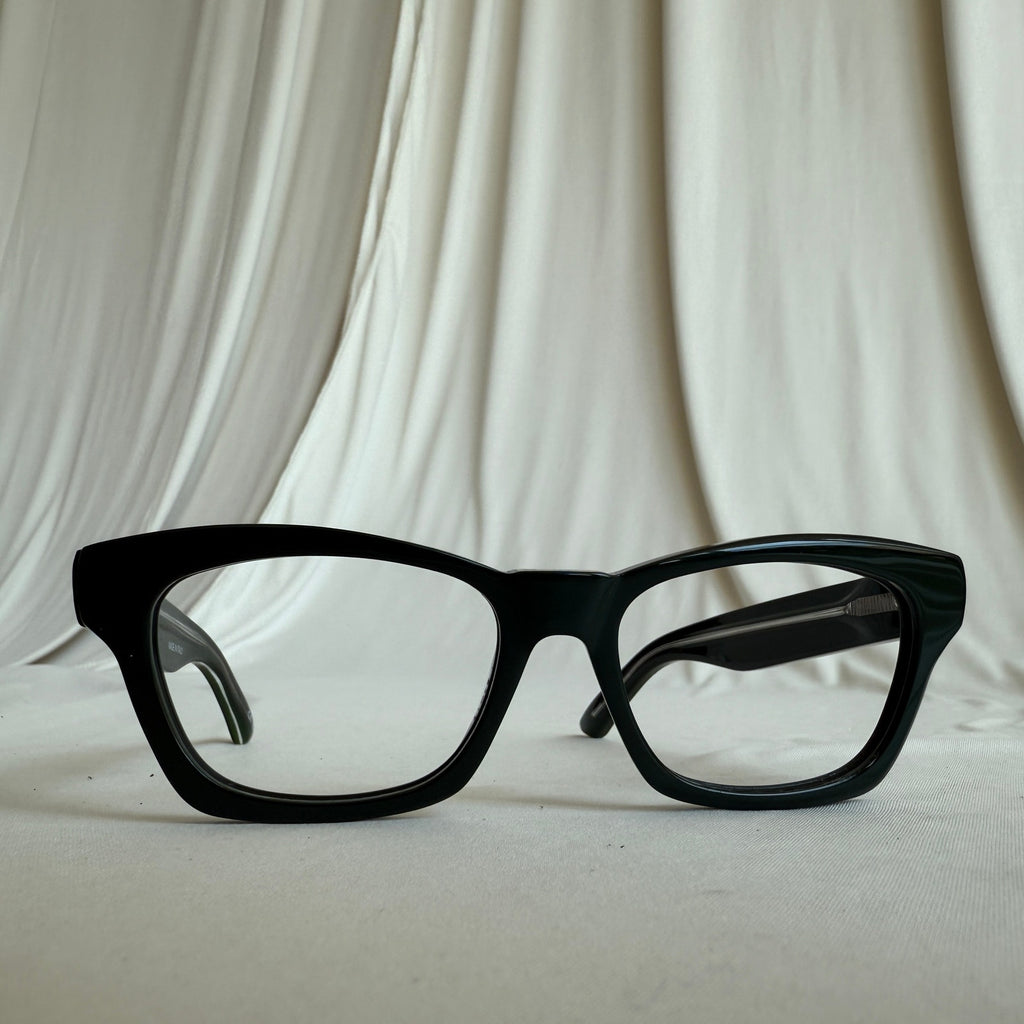 Balenciaga BB0242O Eyeglass Frames  - Shiny Dark Green Acetate, Logo Temples