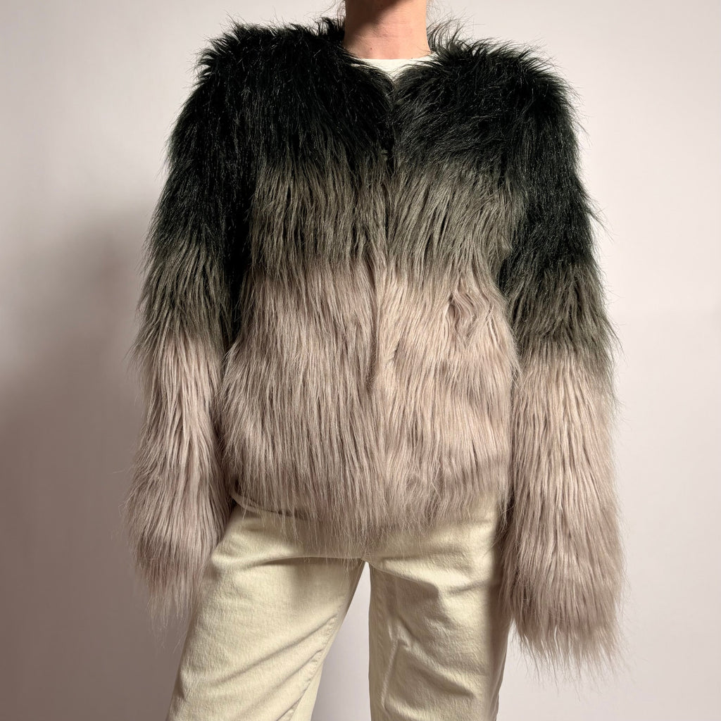 Celsius Premium Y2K Faux Fur Gradient Coat - Size M