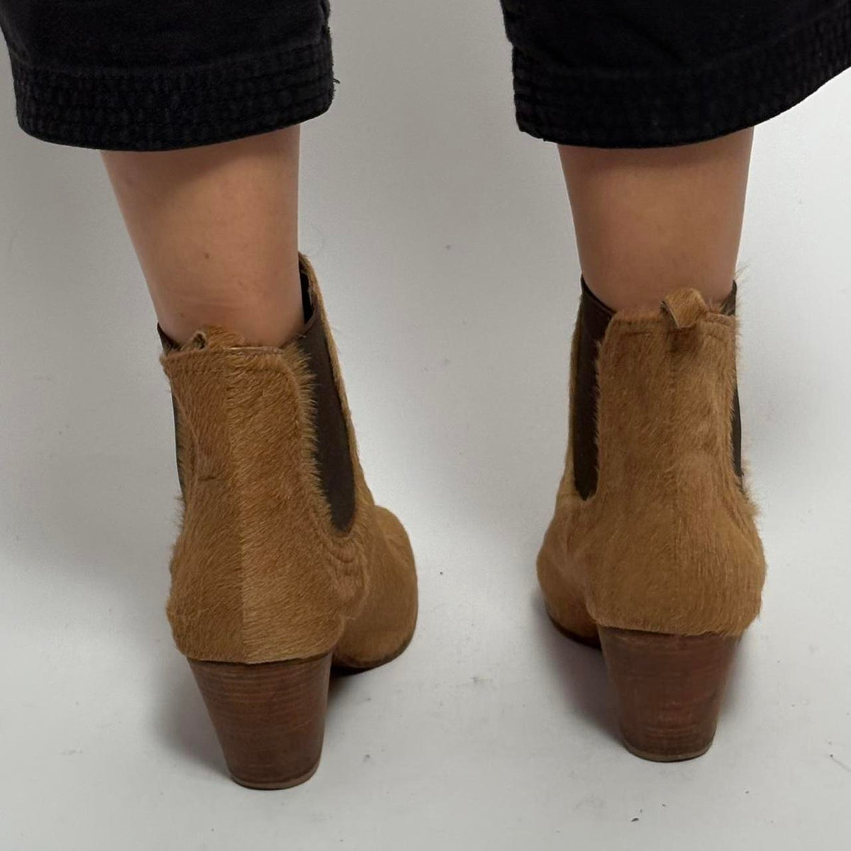Rachel Comey Tan Hair Calf Ankle Boots - Size 7.5
