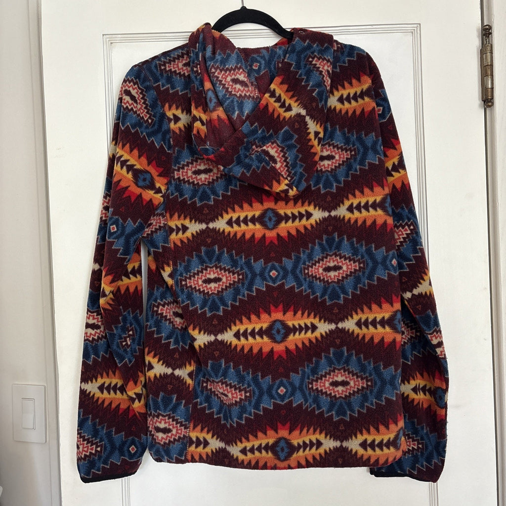 DRAVUS Hoodie Mens Medium 1/4 Snap Pullover Southwest Fleece Long Sleeve