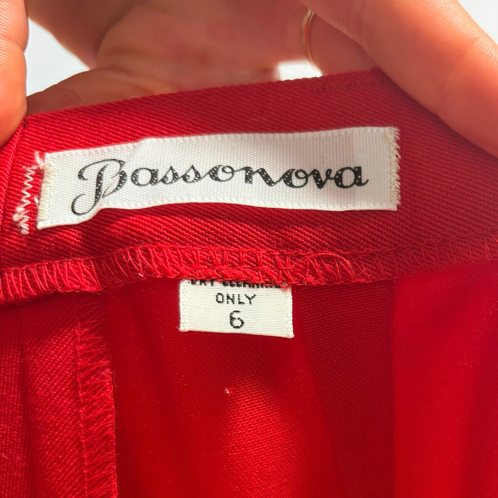 Vintage Bossonova Red Wool Trousers - Size 6 (Fits 2)