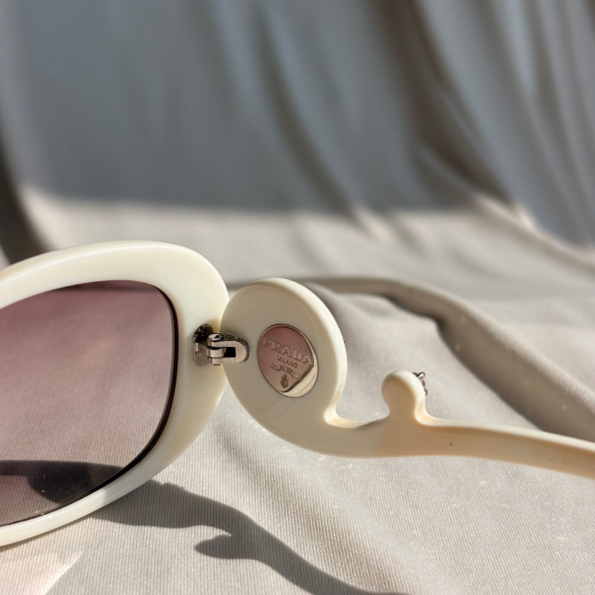 Prada Crystal Absolute Collection 33P Minimal Baroque Sunglasses - White, Crystal