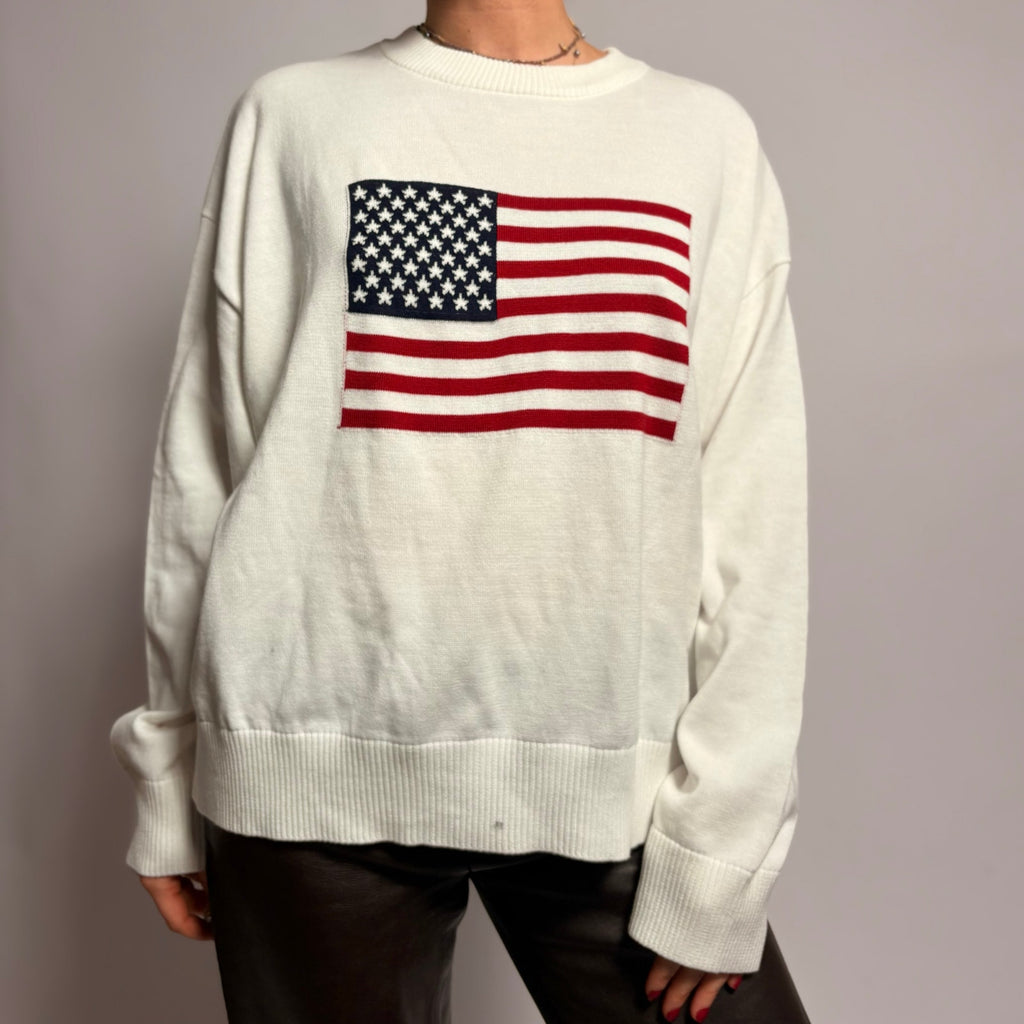 Vigoss White Crew Neck Sweater - NWT, Size Large