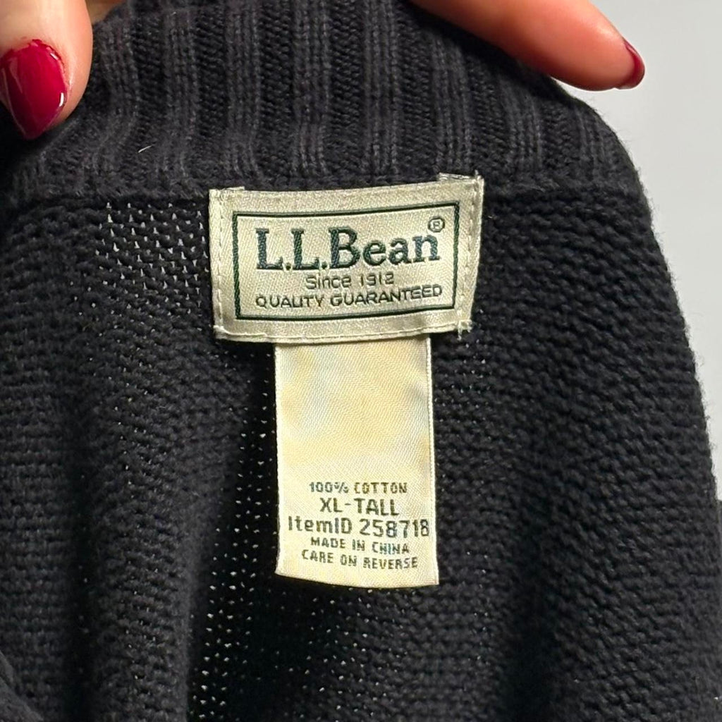 Vintage llbean black quarter zip