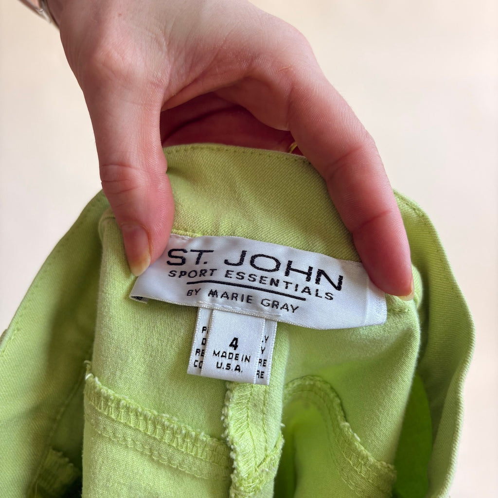 St. John Sport Essentials Lime Green Pants - Size 4