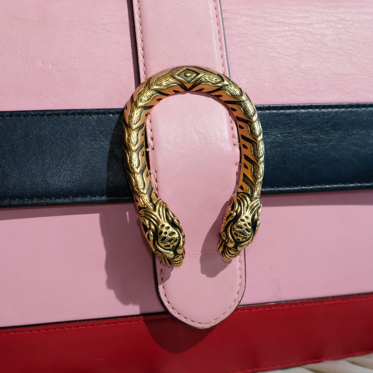 Gucci Dionysus Bamboo Medium Top Handle Bag Pink Leather Sylvie Web Strap