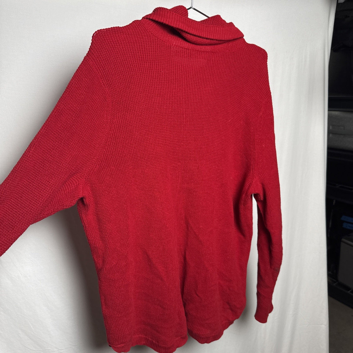 Lauren Ralph Lauren Pullover Sweater Women 1X Red Knit Cowl Neck Long Sleeve