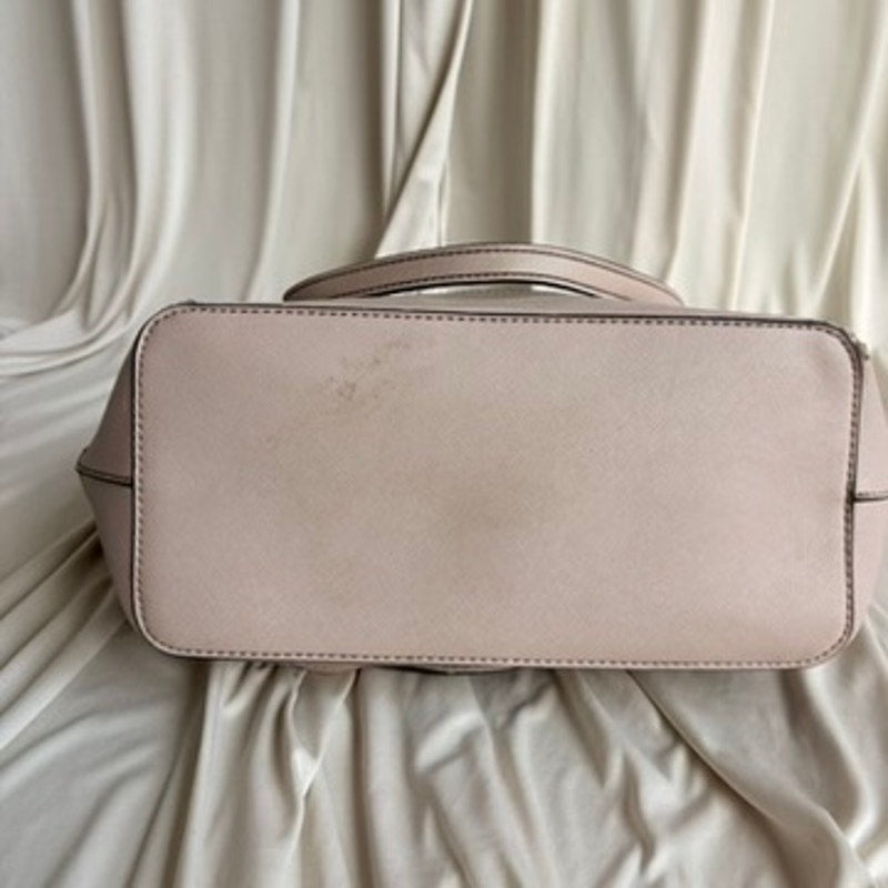 Guess Light Pink Tote - Textured Faux Leather, Embossed Logo, Y2K Vintage