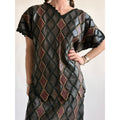 Vintage 1970s Handmade Turkish Diamond Patchwork Leather Top