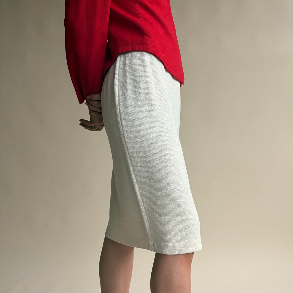 St. John by Marie Gray White Knit Skirt - Made in USA, Size 4
