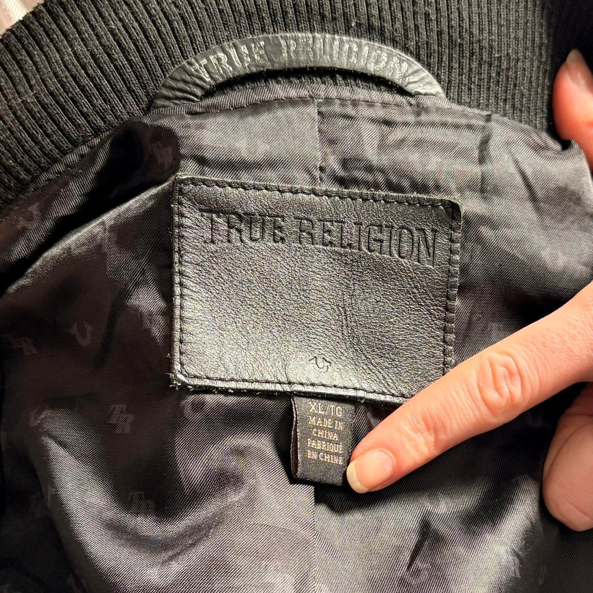 True Religion Varsity Jacket - Black/Grey, Size XL