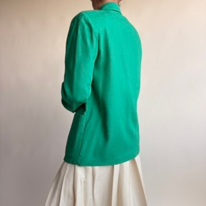 Lloyd Williams Green Blazer - Boxy Silhouette, Lightweight, Size 4