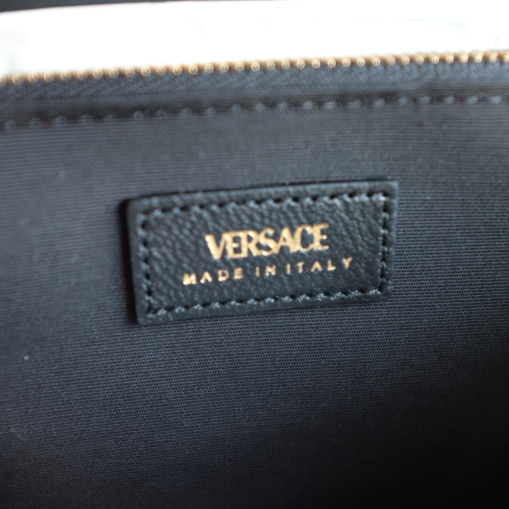 Versace Quilted Lambskin Leather Clutch - Black, Gold Hardware, NWOT