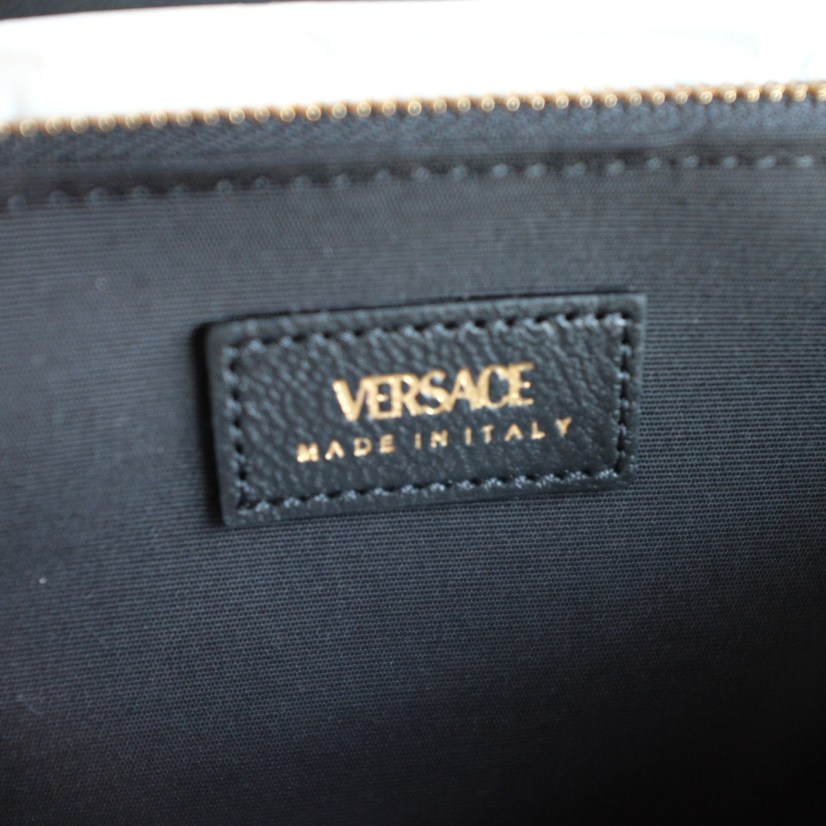 Versace Quilted Lambskin Leather Clutch - Black, Gold Hardware, NWOT