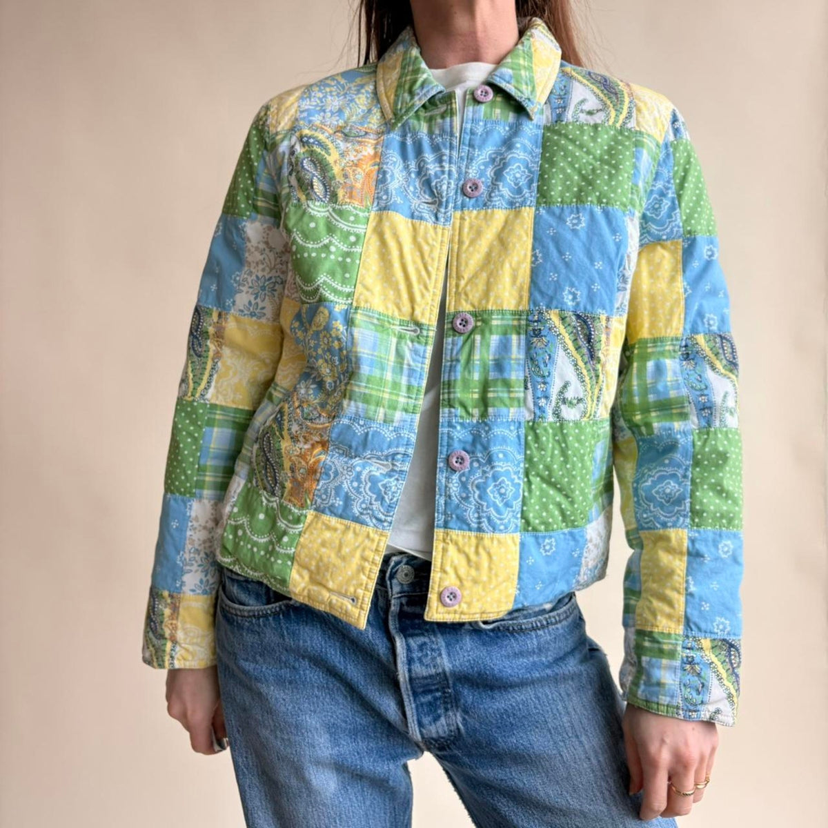 Kate Hill Quilted Reversible Cropped Jacket - Fits Small