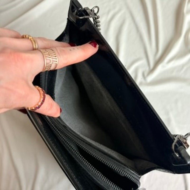 Vintage Gucci Tom Ford Era Black Patent Leather Chain Tote