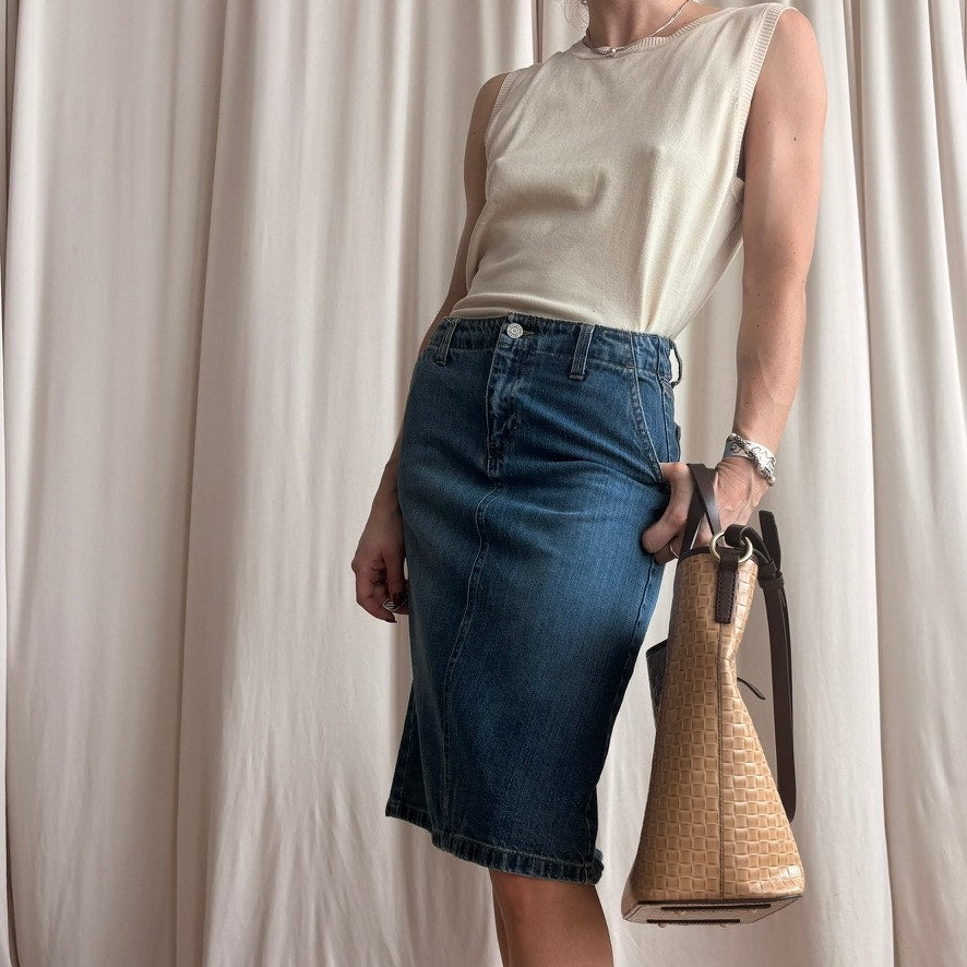 Gap 100% Cotton Denim Skirt - Knee Length - Size 0