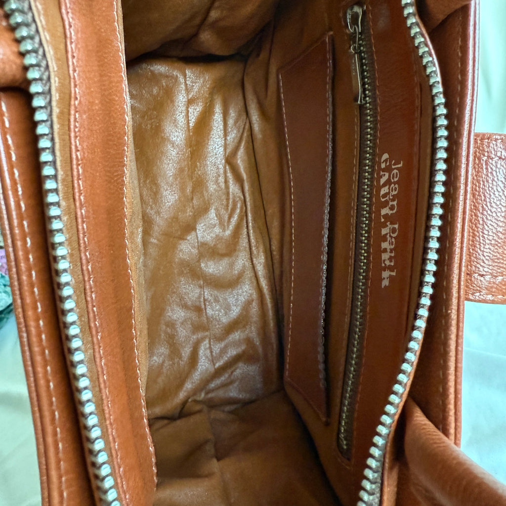 Vintage Jean Paul Gaultier Maroon Leather Top Handle Bag - Mid to Late 90s