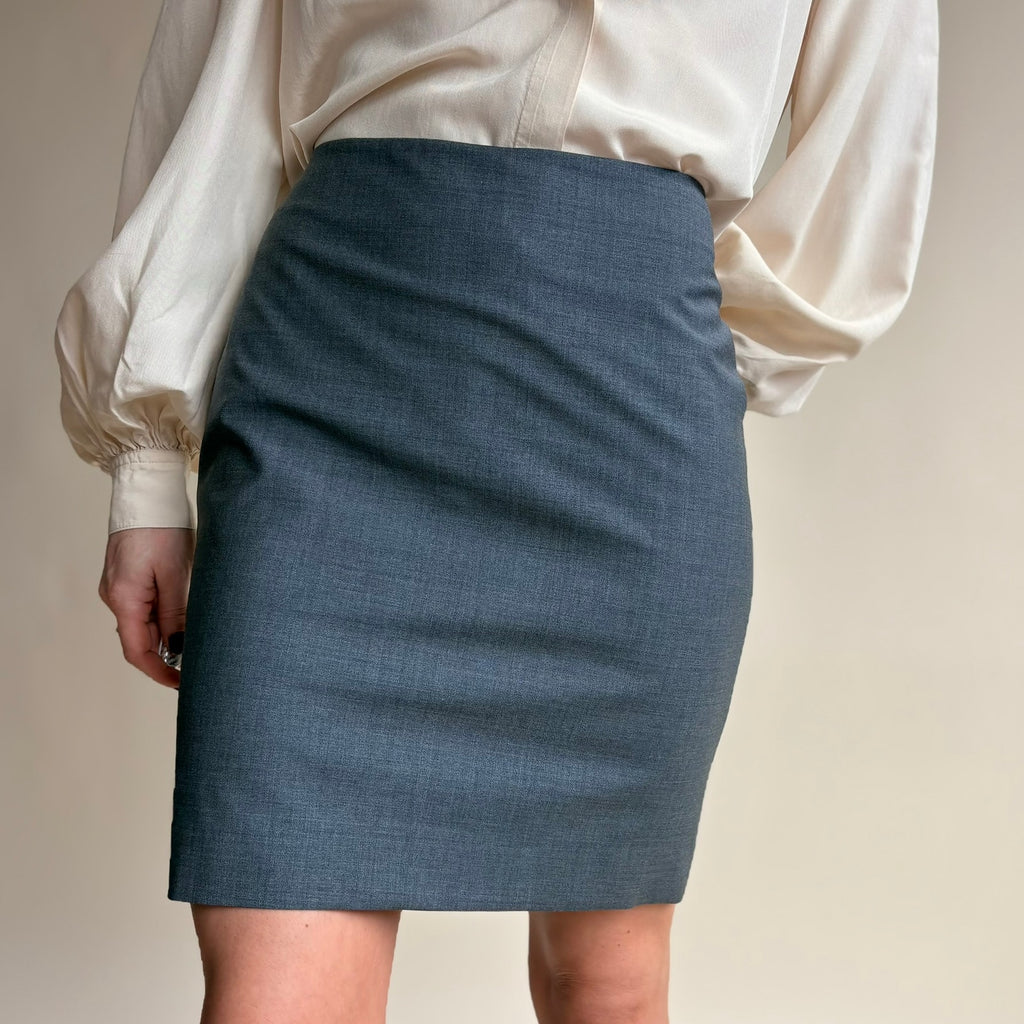 Talbots Grey Mini Suit Skirt - High Waisted, Office Siren, Size 0P