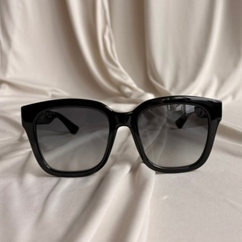 Gucci GG1338S Unisex Sunglasses - Black Acetate, Gold GG Logo, Brand New