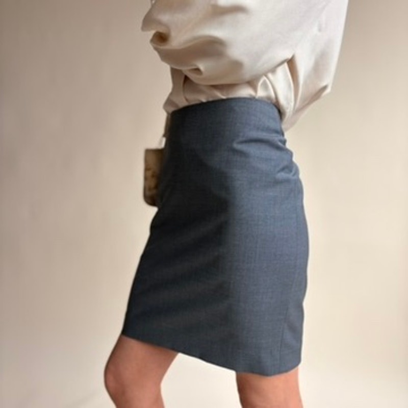 Talbots Grey Mini Suit Skirt - High Waisted, Office Siren, Size 0P