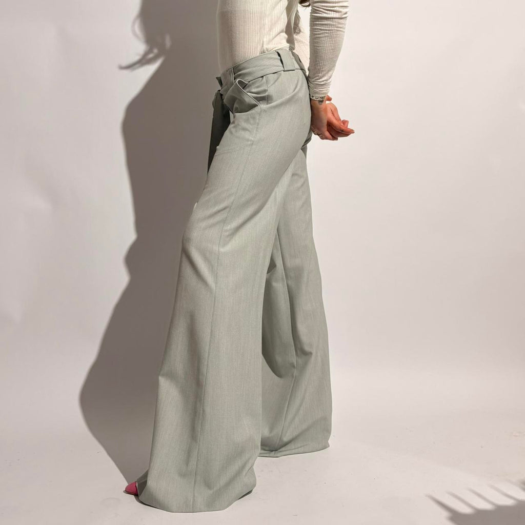 Mac & Jac Light Grey Wide Leg Trousers - NWT, Size 4