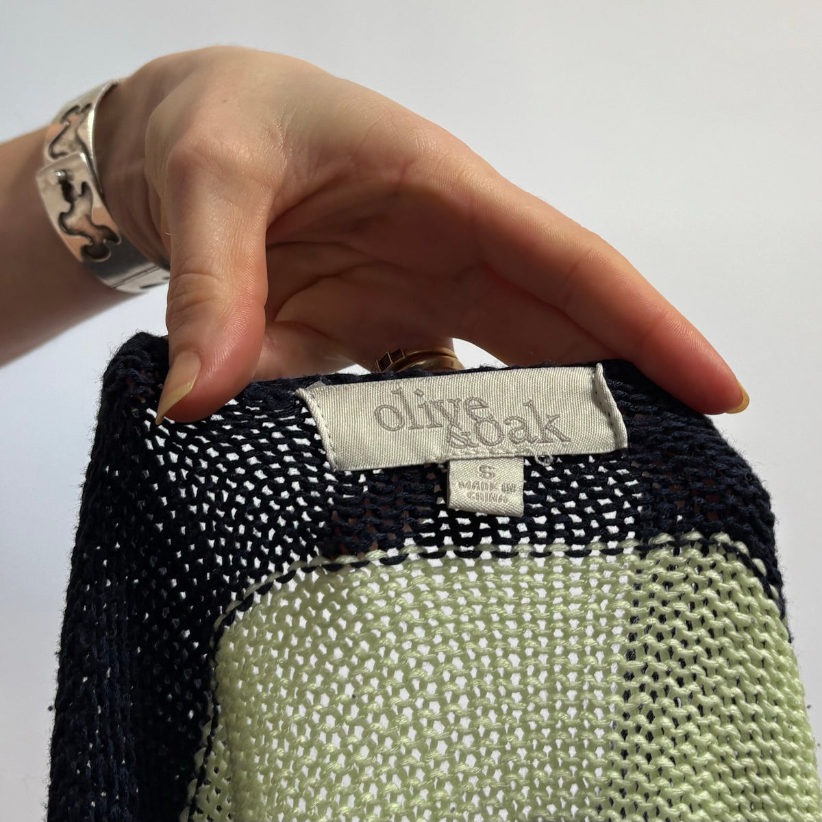 Olive & Oak Striped Open Back Sweater - Size Small