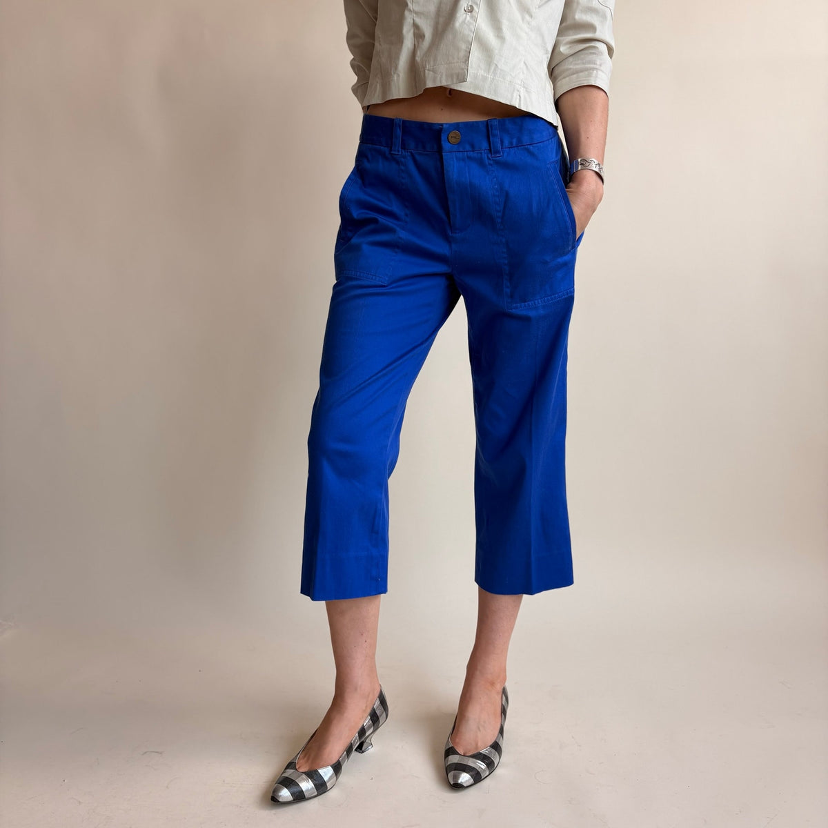 Ralph Lauren Sport Royal Blue Cropped Capris - Nautical Vibes, Size 4