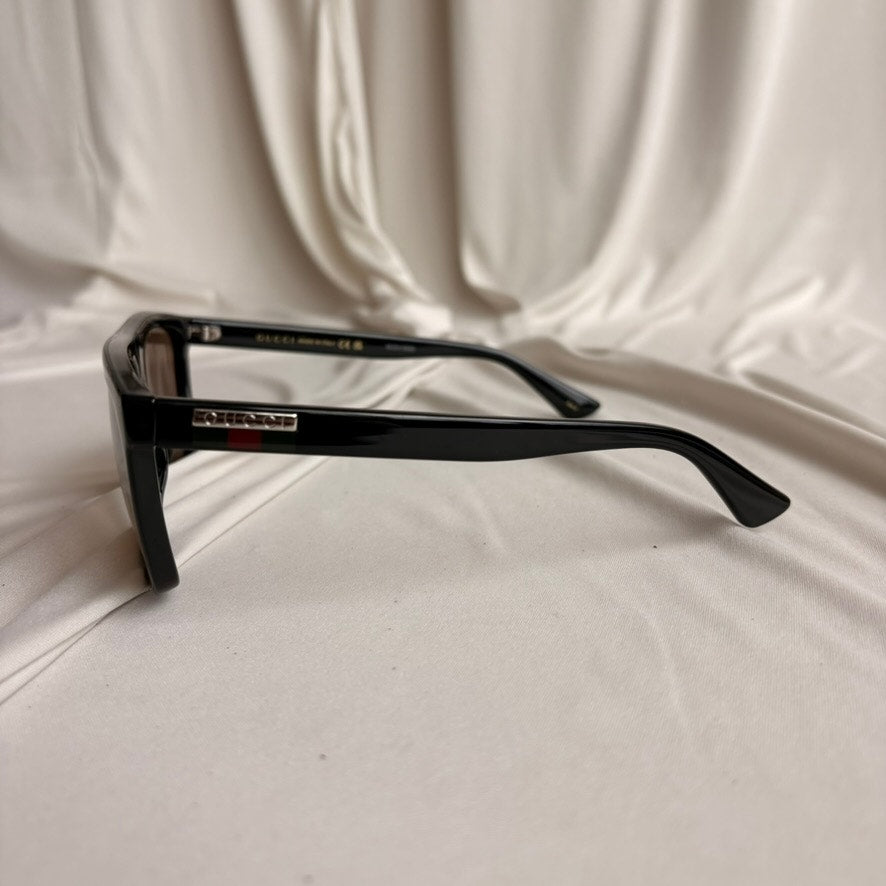 Gucci GG0748S Rectangular Sunglasses - Gold Frame, Brown Polarized Lenses