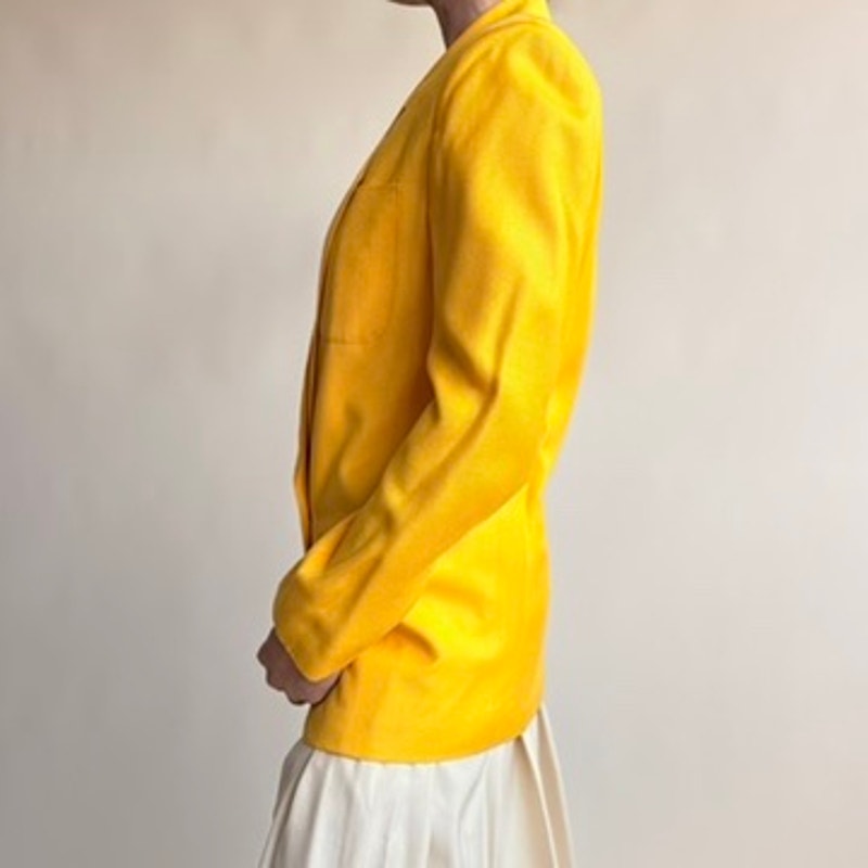 Collections by Michelle Stuart Yellow Blazer - Double-Breasted, 80s Vintage, Size 4