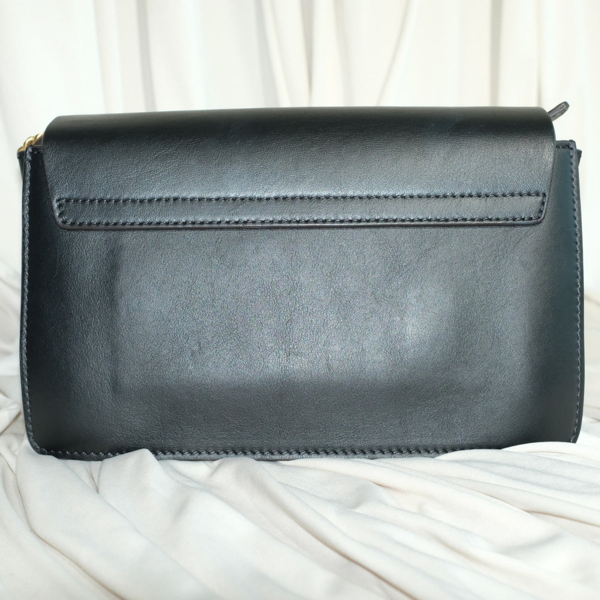 Chloe Brown Studded Suede Faye Crossbody Bag Black Leather