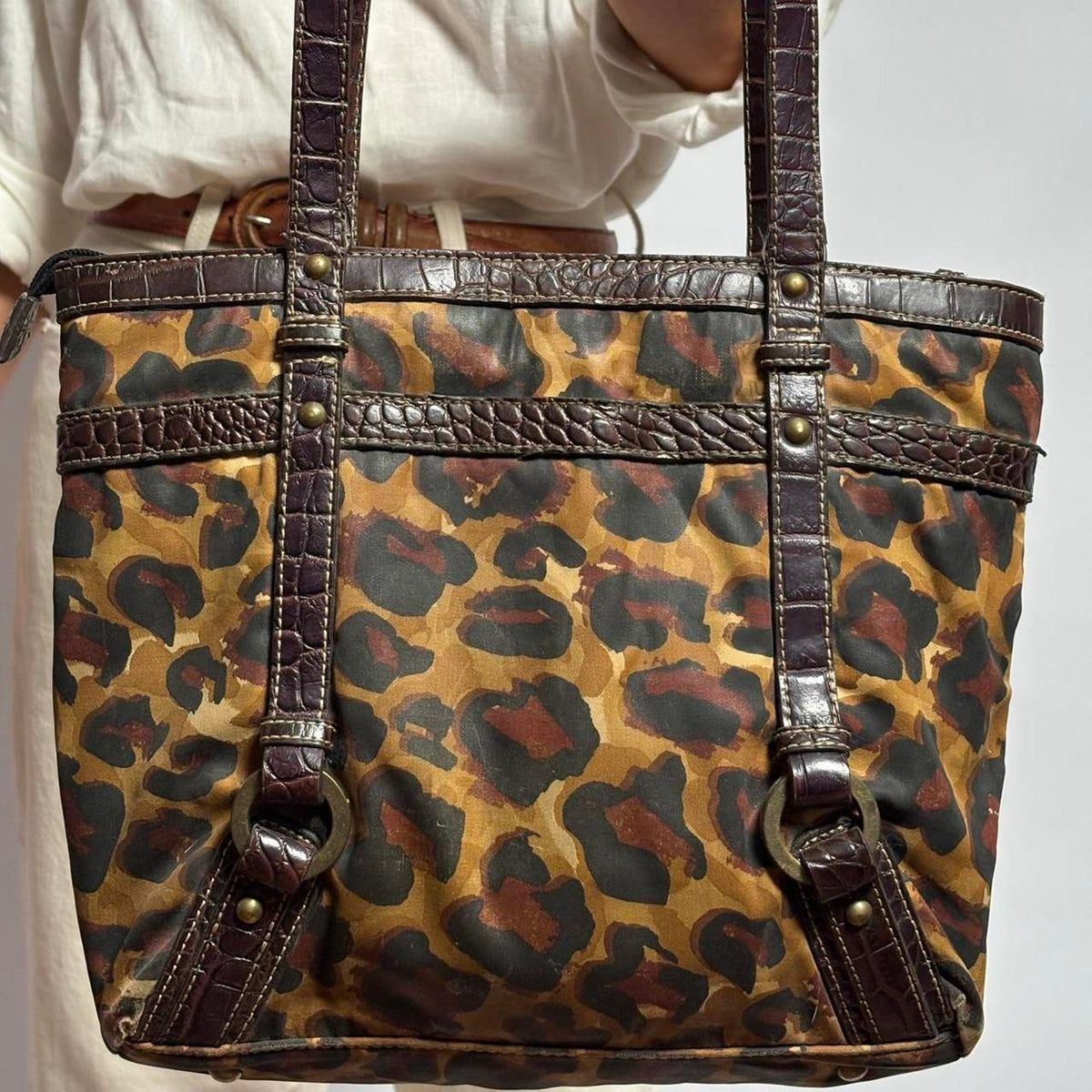 Vintage Franco Sarto Cheetah & Croc Bag
