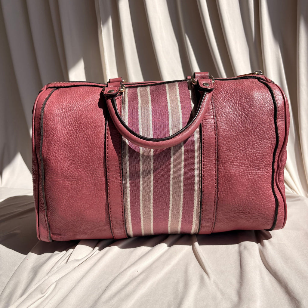 Gucci Web Joy Boston Bag Satchel - Pink Leather, Canvas Web Detail