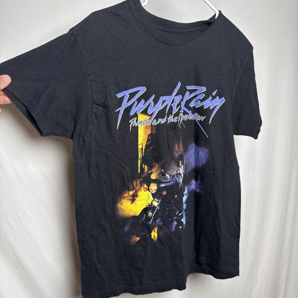 Prince Shirt Purple Rain Black Short Sleeve Crew Neck Concert Shirt Band Tee L