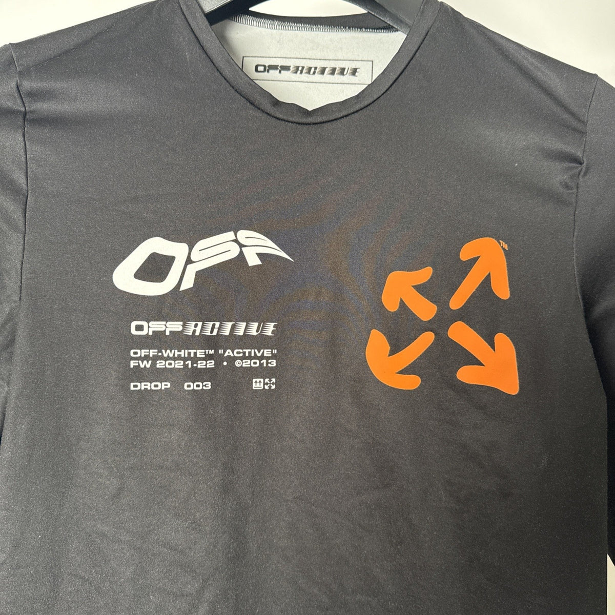 Off-White Logo VIRGIL ABLOH active long sleeve T-shirt Size XS Authentic Black