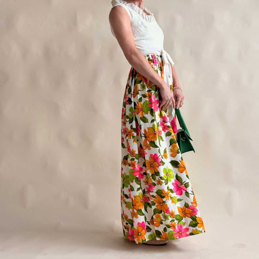 Miss Elliette California Vintage 70s Floral Maxi Dress - Fits XS