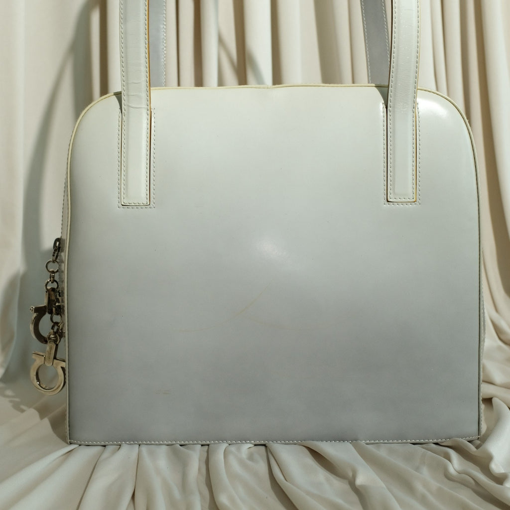 Salvatore Ferragamo Gradient Gray Tote - Structured Leather, Gancini Hardware