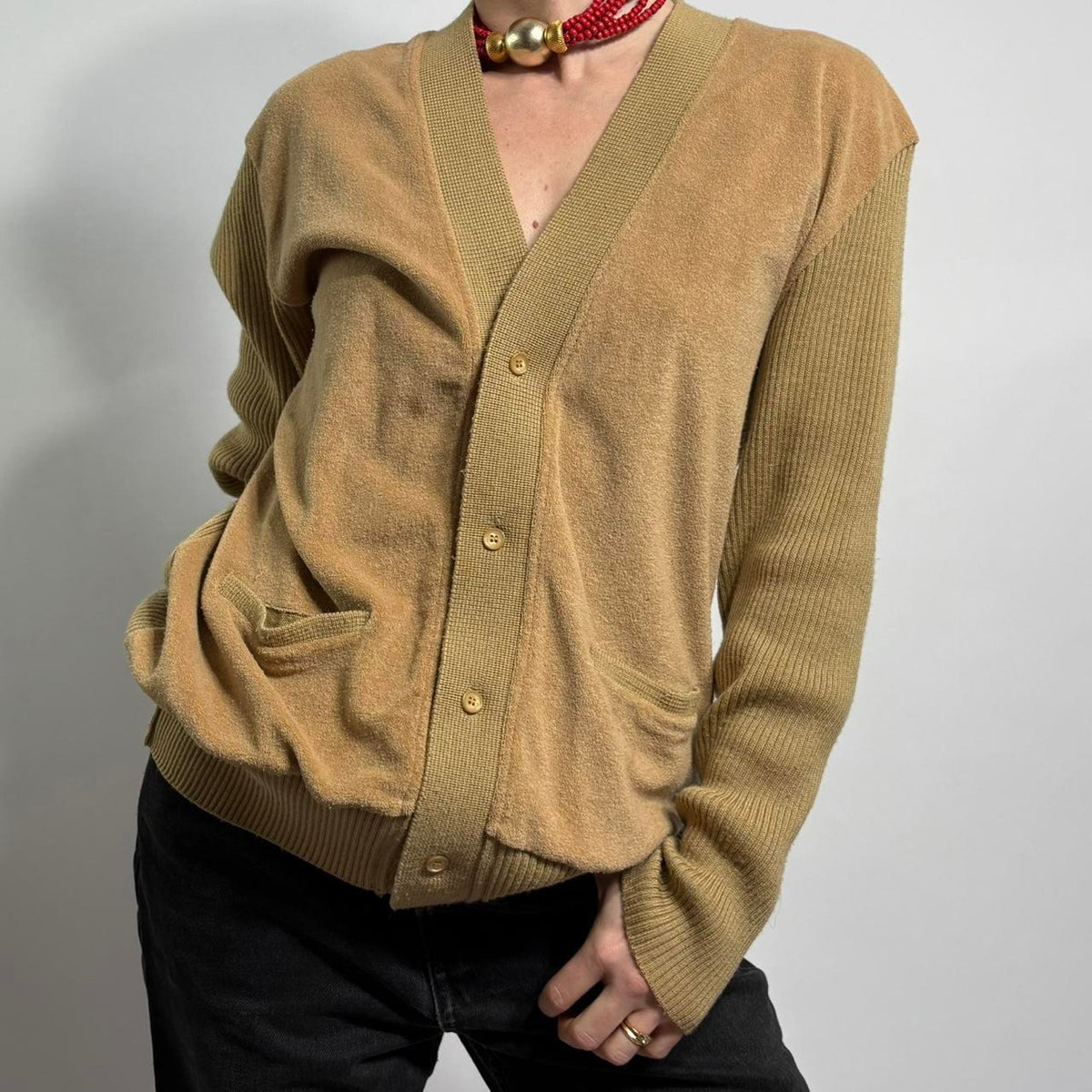 P.A.T Origional Fashion-Korean Cotton-Blend Cardigan - M
