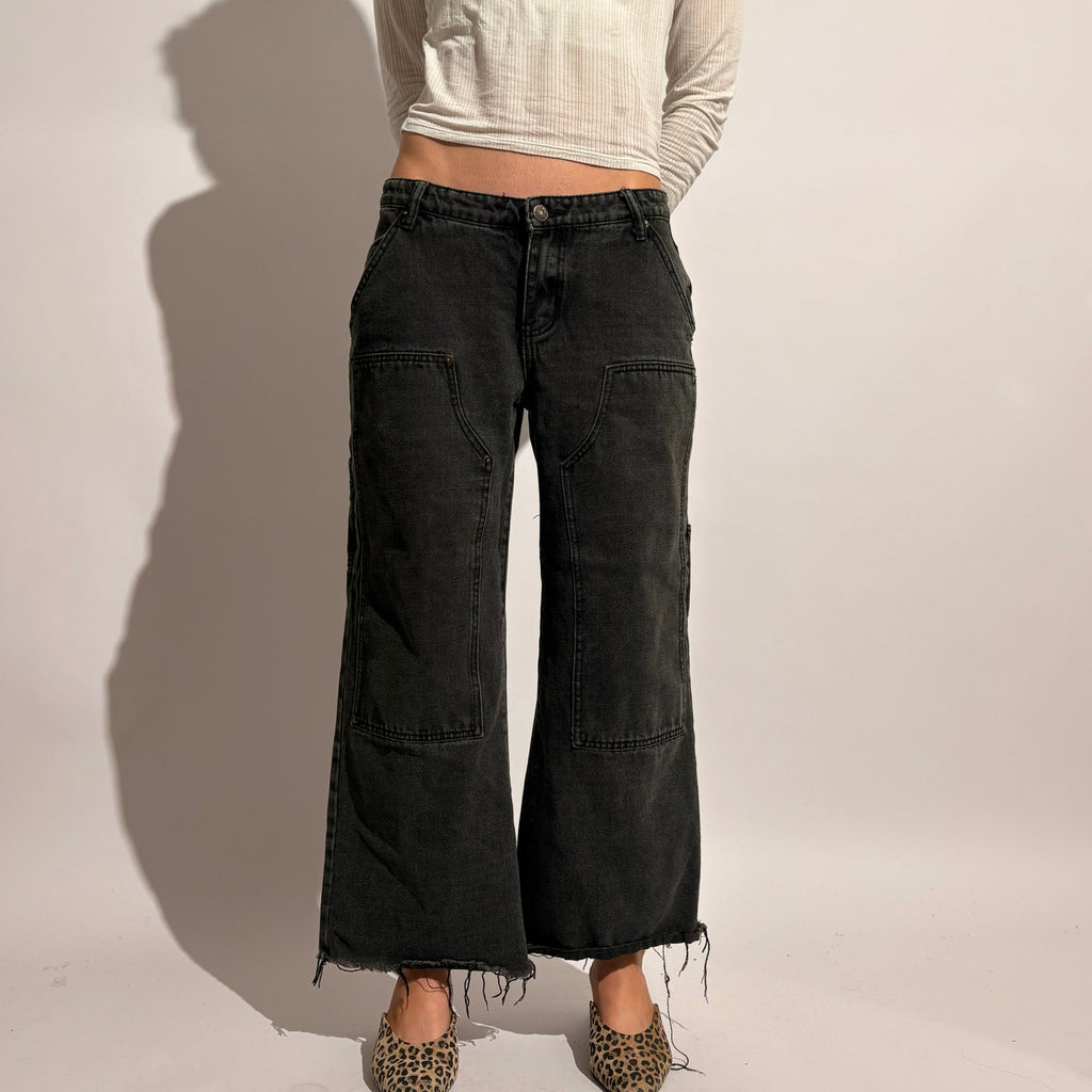 Edikted Ayla Low Rise Carpenter Jeans - Size Small