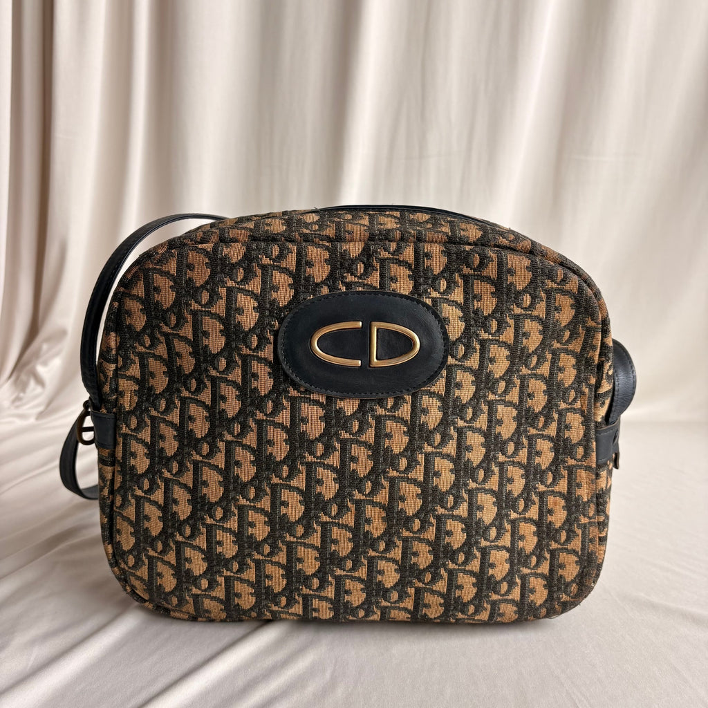 Vintage Christian Dior 70s/80s Oblique Jacquard Trotter Shoulder Bag