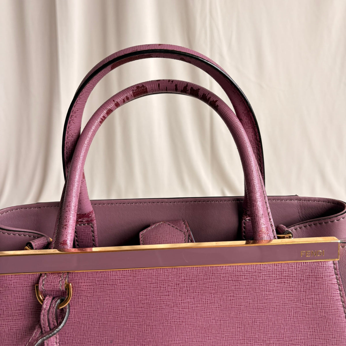 Fendi 2Jours Tote - Lilac/Old Rose Vitello Elite Leather