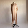 Vintage Balenciaga Champagne Beige Silk Jacquard Logo Midi Dress