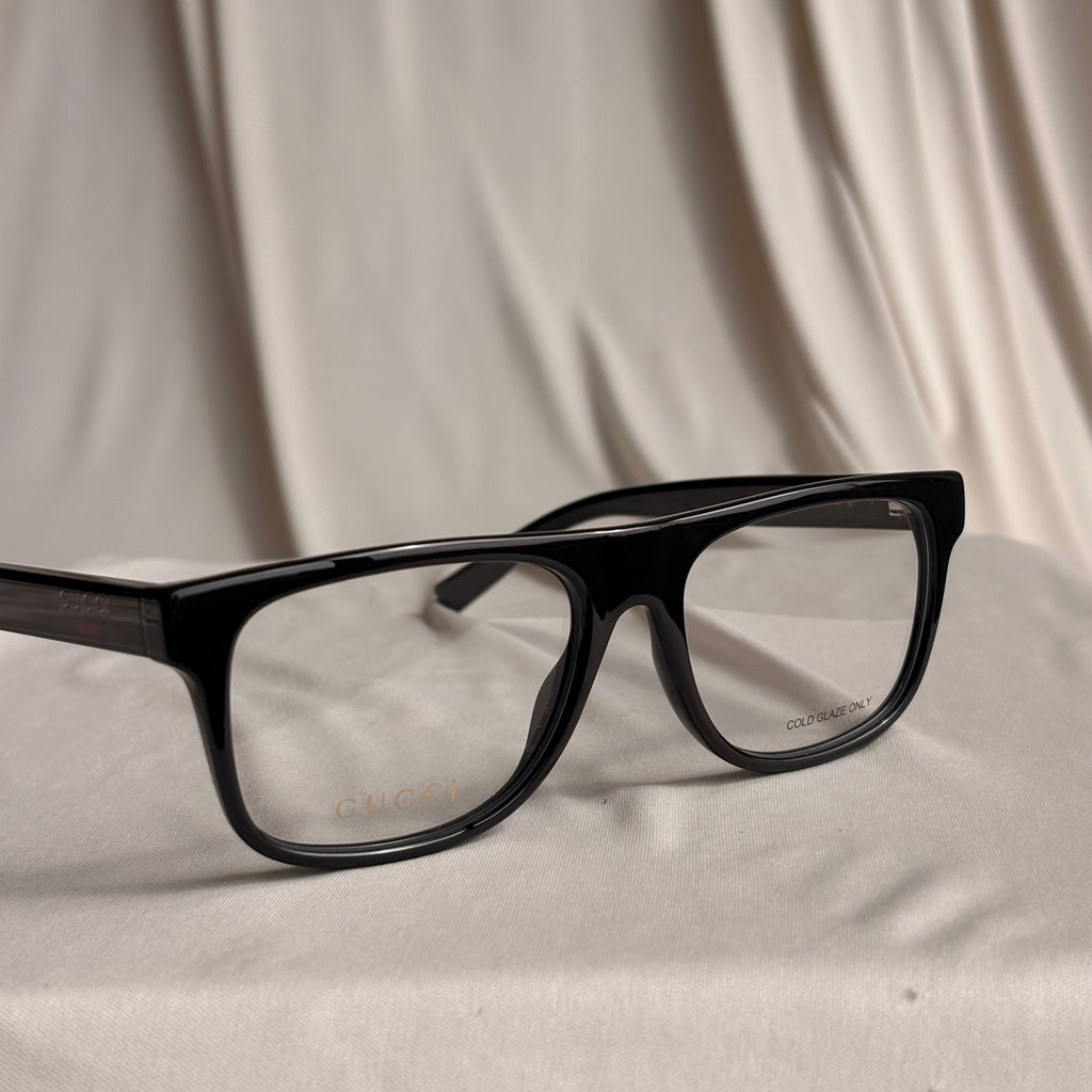 Gucci Black Square Eyeglasses - GG1117O - Red & Green Web, NIB