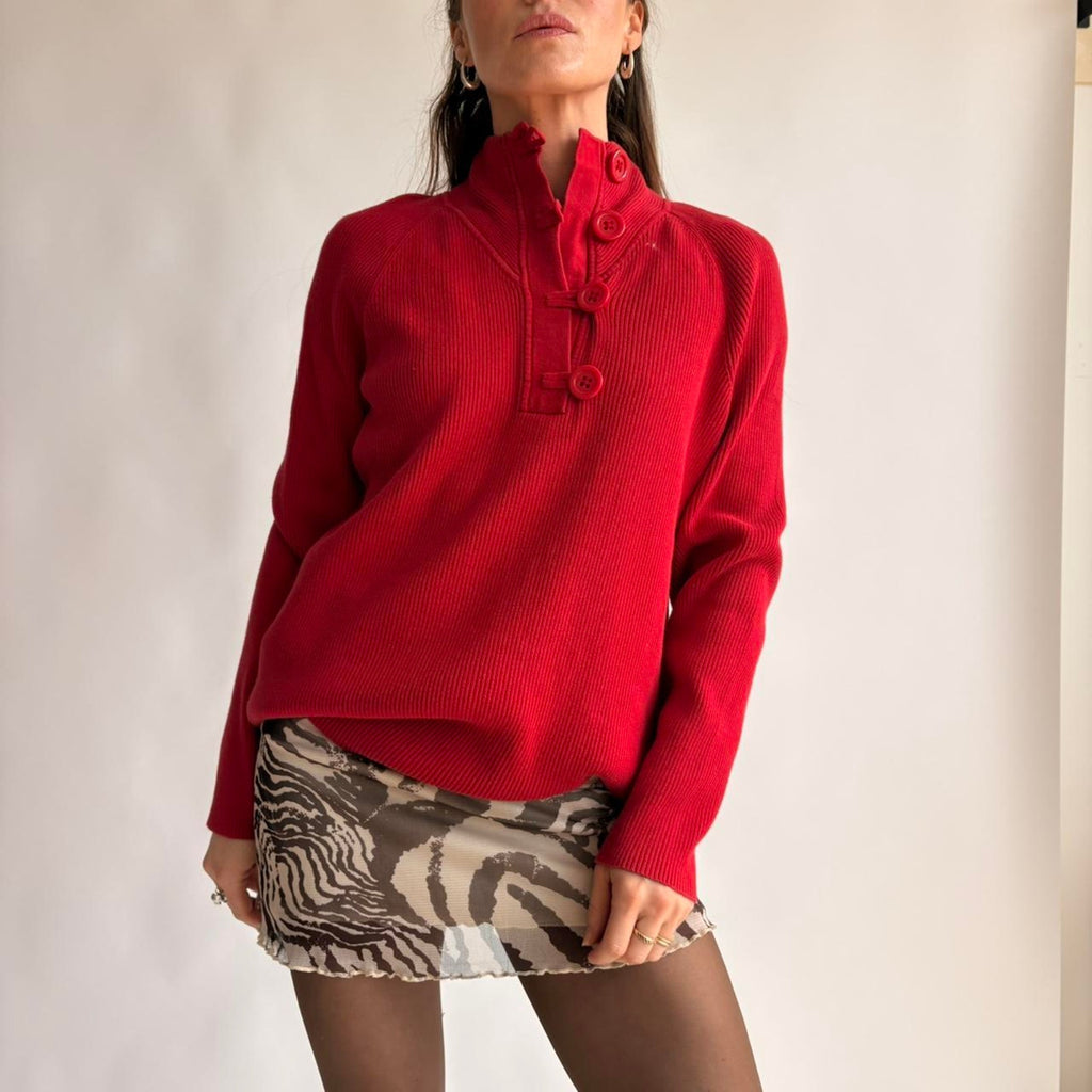 Anne Klein Cherry Red Sweater - Cotton Silk Cashmere, Size 1X