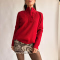 Anne Klein Cherry Red Sweater - Cotton Silk Cashmere, Size 1X